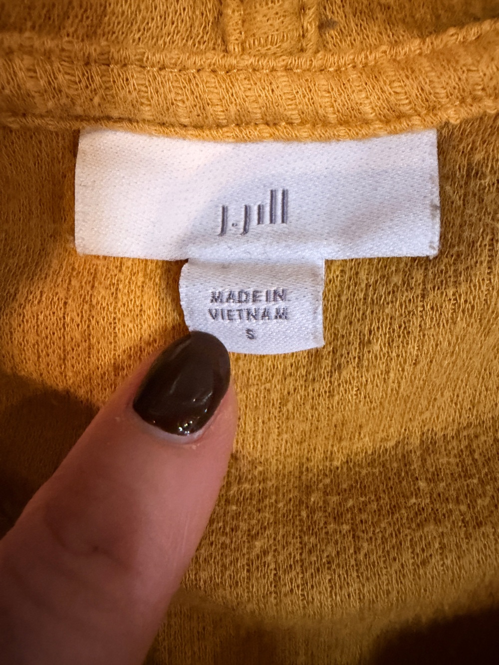 J. Jill Women's Yellow Solid Henley Hoodie Cotton Knit Pullover. Size S - Picture 3 of 5